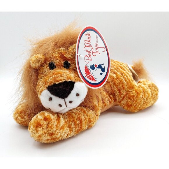 Best Made Toys Plush Toy Lion Laying Down 10" Orange Lion Stuffed Animal NEW - Picture 1 of 4
